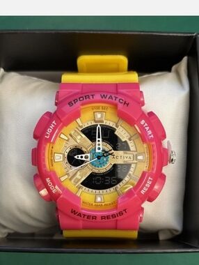 Activa Pixel X Invicta Digital Unisex Sports Watch 50mm ACW499-019 Pink Lemonade